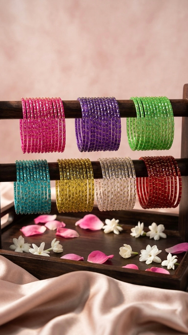 Raindrop glass bangles plus size