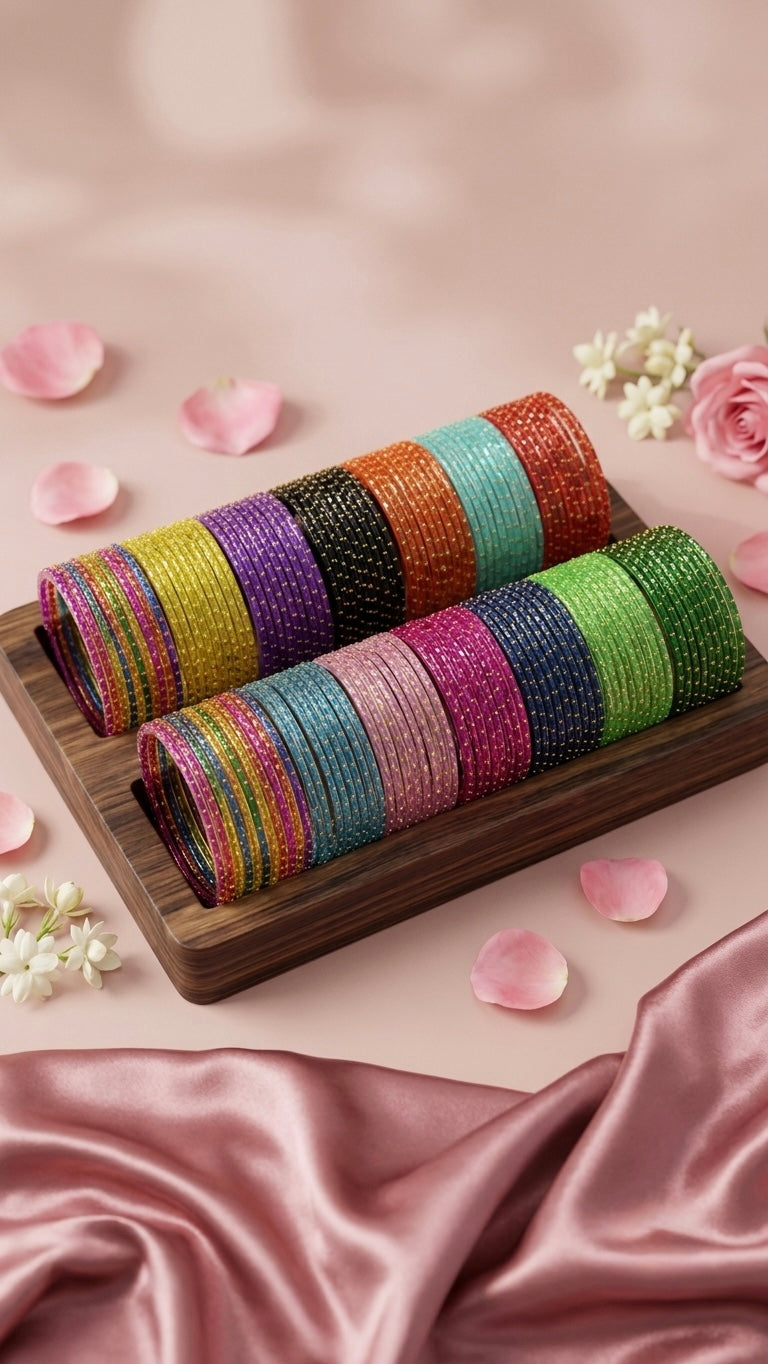 Raindrop glass bangles
