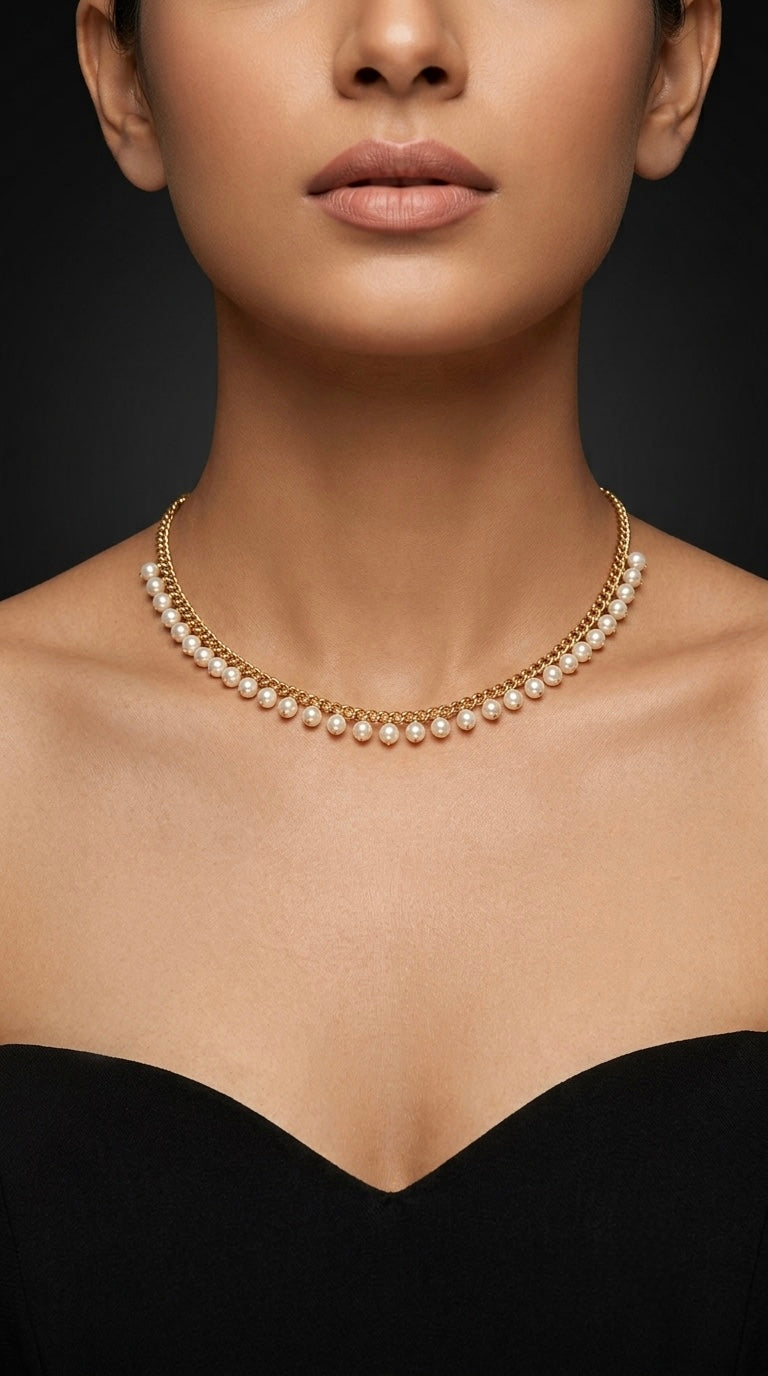 Gold Pearl necklace