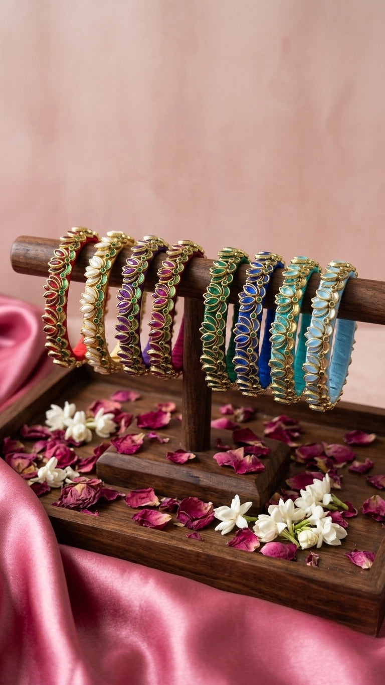 Lotus silk thread bangles