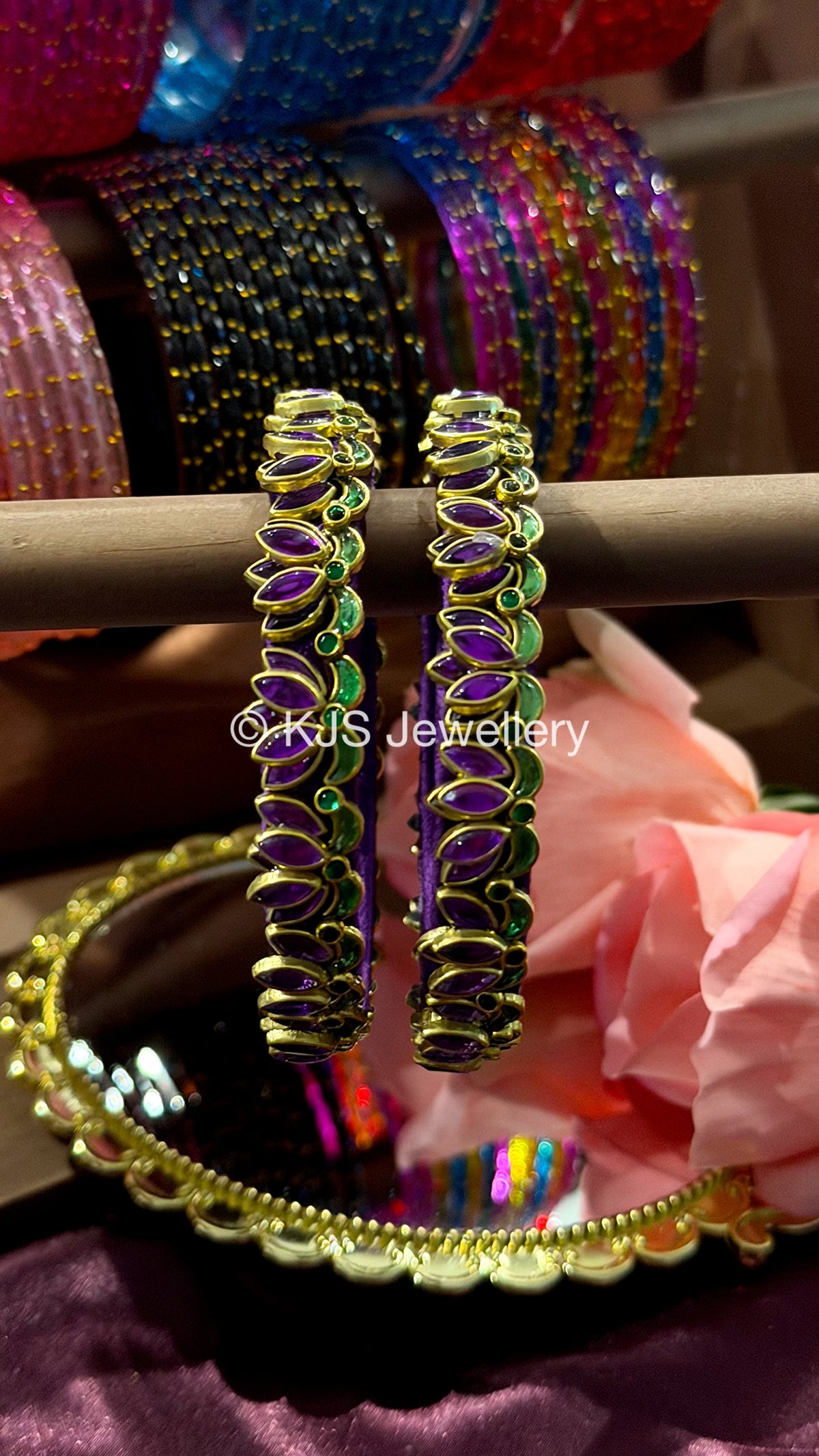 Lotus silk thread bangles