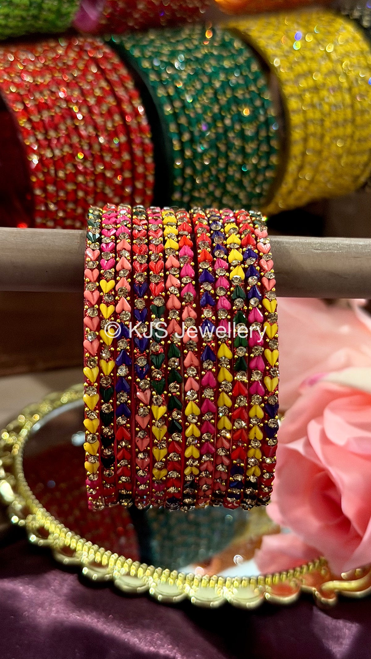Heart glass bangles