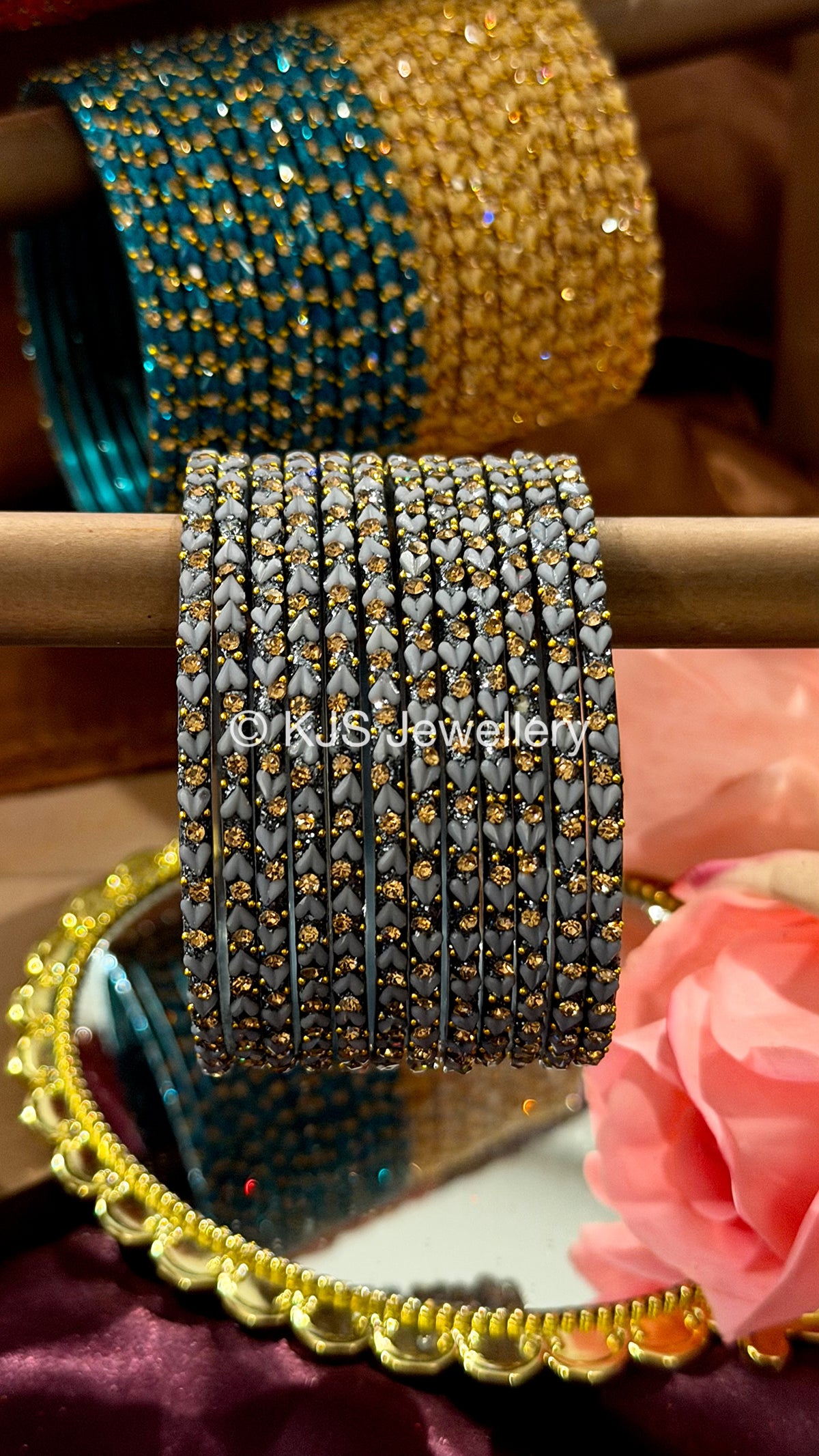 Heart glass bangles