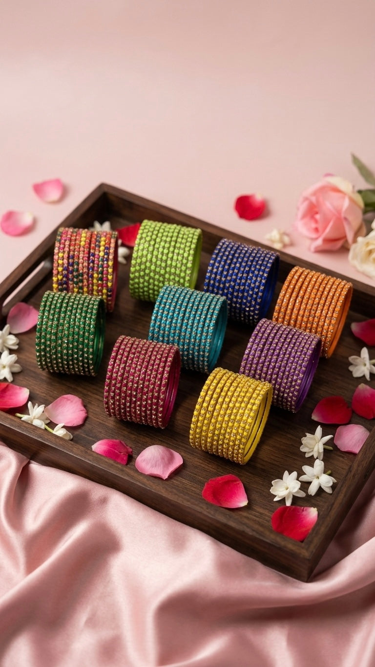 Heart glass bangles plus size