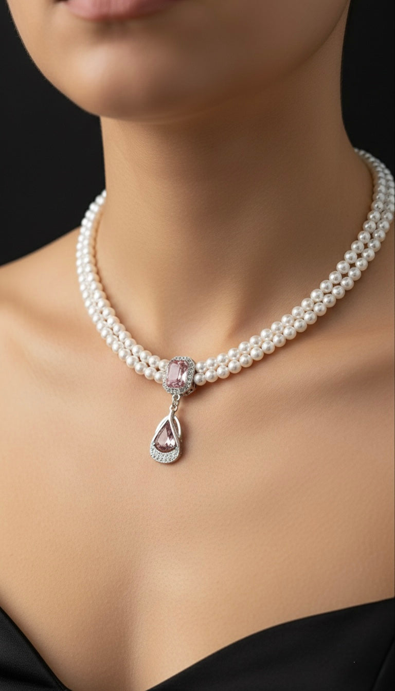 Necklace set SK014 Pink