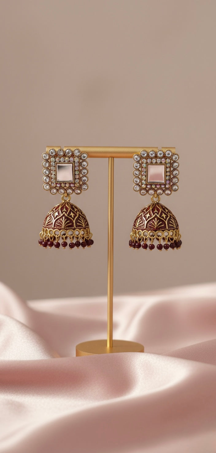Earrings SK054 Maroon